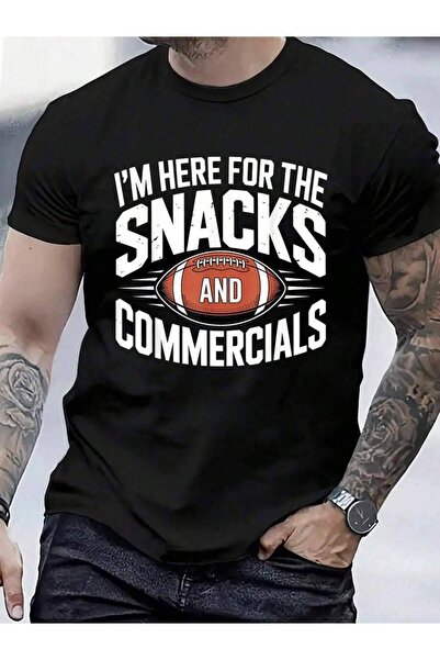 KYMC07 تي شيرت من القطن بنسبة 100% مطبوع عليه I'm Here For The Snacks And Com...
