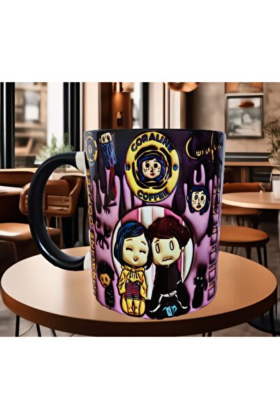Mugs and love Coraline baskı premium kupa