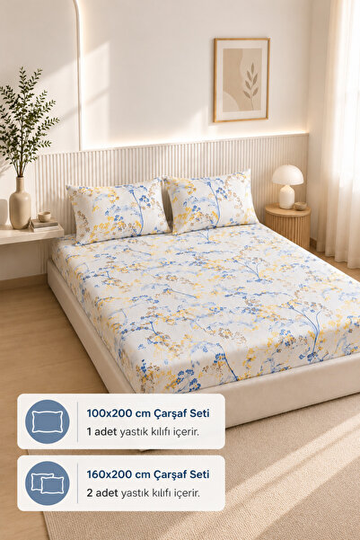 Formeya Patterned Elastic Sheet Set |   Fitted Sheet and Pillowcase Set Singl...