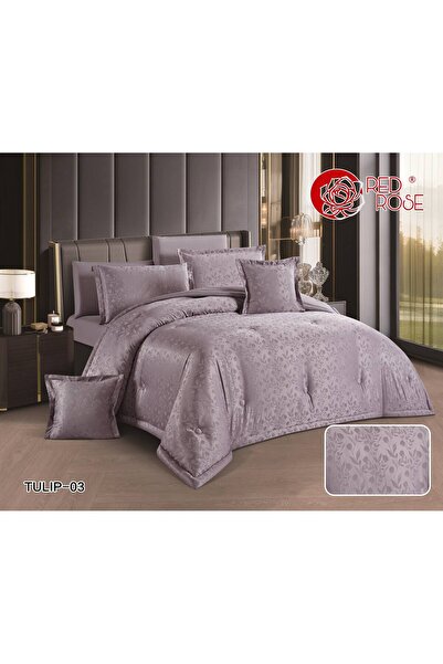 Red Rose Summer Comforter and Sheet Set 5 Pieces Jacquard Soft Microfiber Mat...