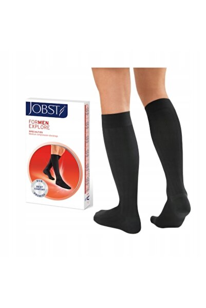 JOBST forMEN Explore Ciorapi de compresie pentru bărbați, Clasa I, Negru, Măr...