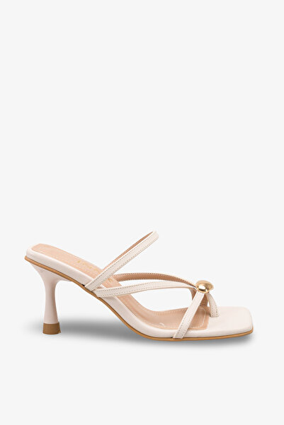 İNNABUTİKK Masilas Women's Heeled Slippers - Beige