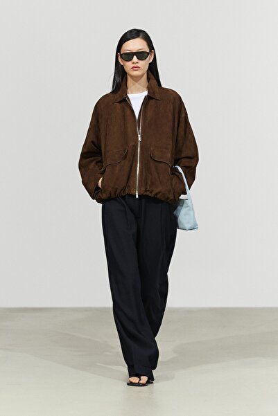 Massimo Dutti Oversize süet deri bomber ceket