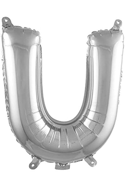 Yıldızan Albemo Letter U 16 Inch Silver Color Foil Balloon 36 cm (Silver) 888483