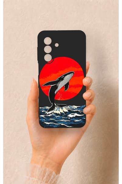 Vip Case حافظة سيليكون بنمط الحوت الأحمر الشمسية متوافقة مع هاتف Realme C75