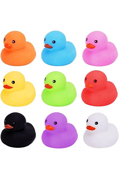 Home Smart Bath Duck Toys Set of 9 PCs Assorted Color for Children's Baby Sho...