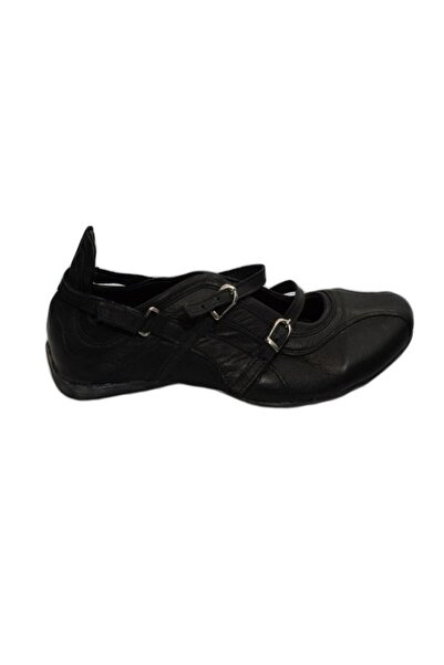 OEM Pantof sport cu decupaj adanc in fata, din piele mata, neagra