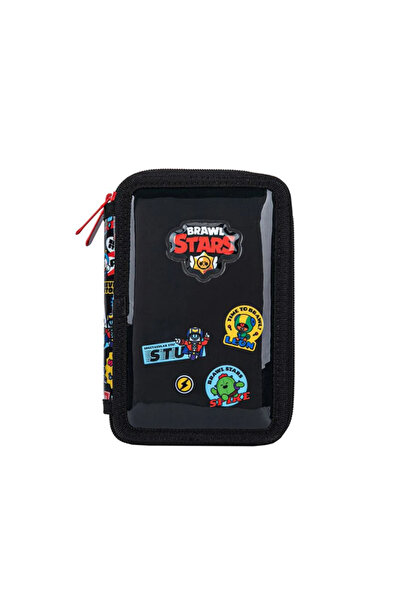Generic Brand Penar Echipat Dublu Negru 3D Brawl Stars 12.5x4x19.5cm