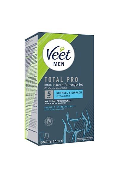 Veet Set de epilare intimă TOTAL PRO, cremă de 100 ml cu spatulă și balsam hi...