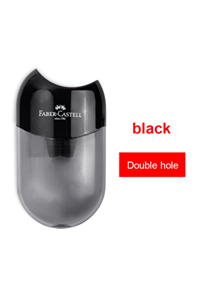 Choice3 Black Faber Castell Cute Pencil Sharpener Double Hole with Container ...