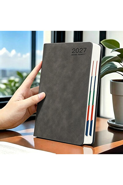 Choice4 مفكرة يومية رمادية A5 لعام 2027، 320 صفحة، دفتر ملاحظات مع 365 يومًا ...