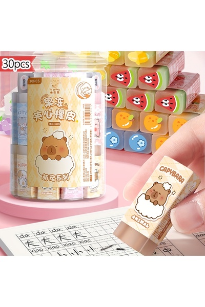 Choice1 pet 30 Pcs/Pack Cute Fruit Series Jelly Erasers, 6 Cartoon Gradient C...