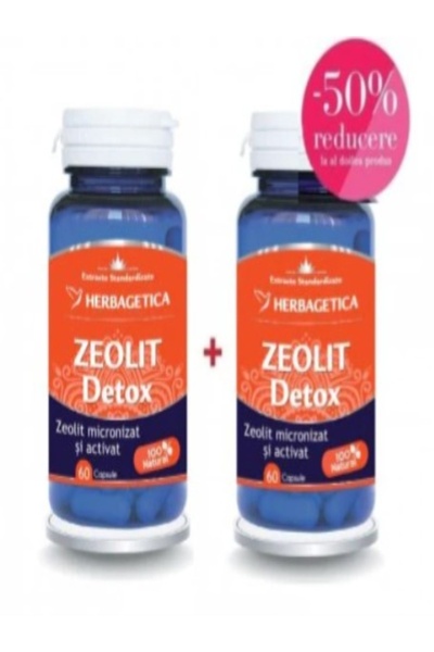 herbagetica Pachet Promo Zeolit Detox (60 + 60 capsule) – Susține detoxifiere...