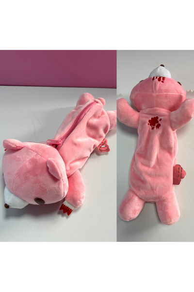 Choice1 pink 1 pc Cute Cartoon Bear Plush Pencil Case, Pink/Black Soft Stuffe...