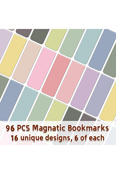 Choice 96 pcs in one 96pcs Morandi Magnetic Bookmarks | Wholesale Multifuncti...
