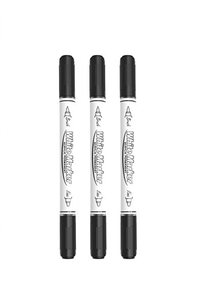 Choice5 3black Black/White Large Capacity Dual Tip Permanent Acrylic Paint Pe...
