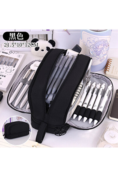 Choice4 black New pencil case back to school essential large capacity school ...