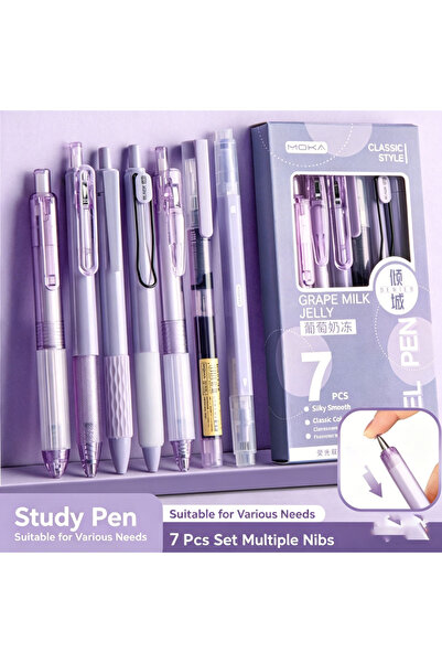 Choice Morandi Purple Gradient Press Gel Pens, Minimalist INS Style, Soft Gri...