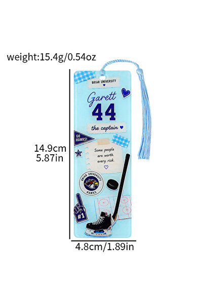 Choice4 SQ2845 Off campus ice hockey romantic story acrylic bookmark, printed...