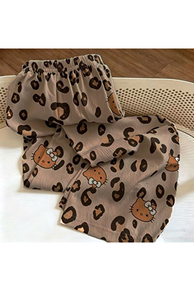 Choice1 SK-KT01-C Cartoon Hello Kitty Spring Summer Leopard Print Wide Leg Pa...
