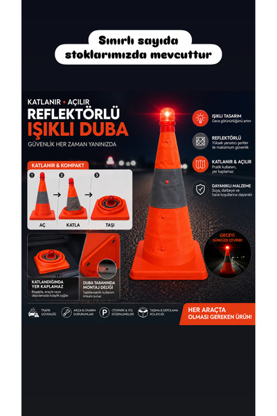 Genel Markalar Katlanir reflektörlü uyarici ışıklı duba