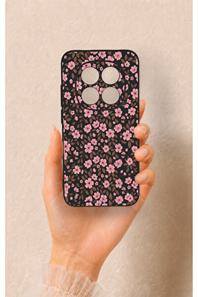 Vip Case Redmi Note 15 Pro 5G Uyumlu Mini Pembe Çiçek Desenli Silikon Kılıf