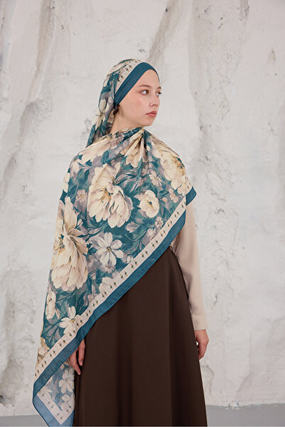 Mira İpek Patterned Bamboo Shawl Tok Duran Women's Shawl Bk50