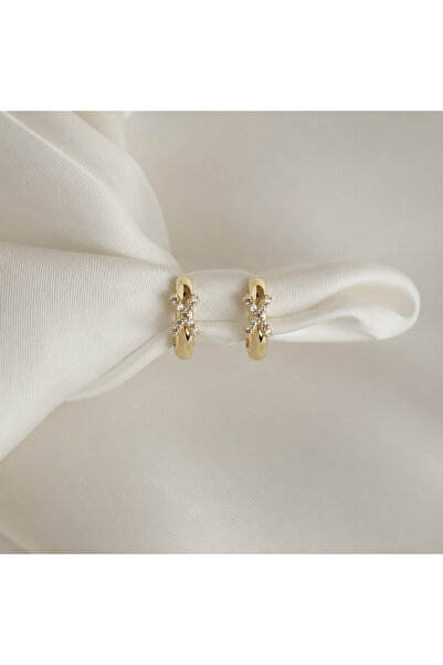 ATELİER GİZEM Xuping kararmaz gold çelik halka küpe