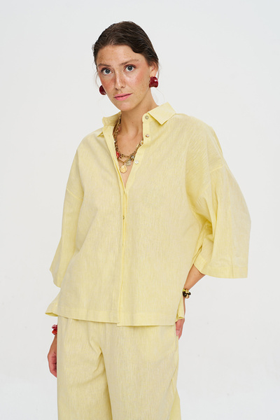 Orfeo Negro Women's Three Quarter Sleeve Solid Color Shirt