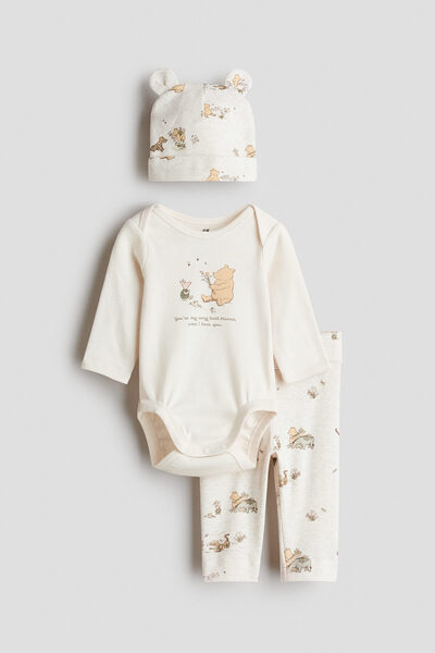 H&M 3’lü Baskılı Jarse Set