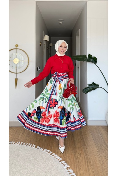NİLNUR MODA مجموعة تنورة فلامينجو الفيروسية