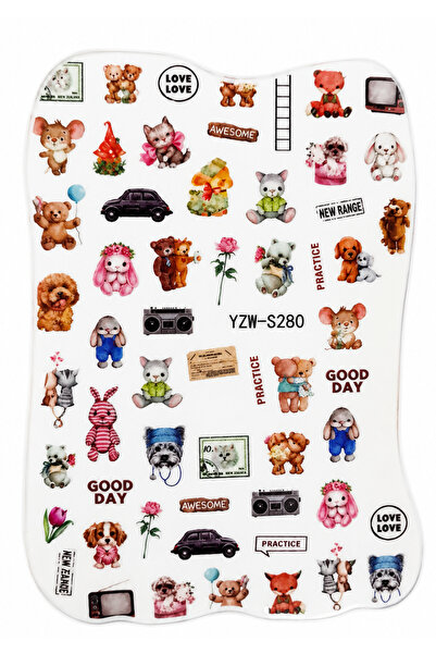 Sibelon Nail Art Sticker Kendinden Yapışkanlı Tırnak Dövmesi Takma Tırnak Süs...