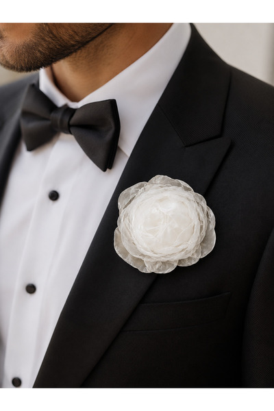 WOWMOM El Yapımı Organze Çiçek Broş Damat Aksesuarı – Damatlık, Takım Elbise ...