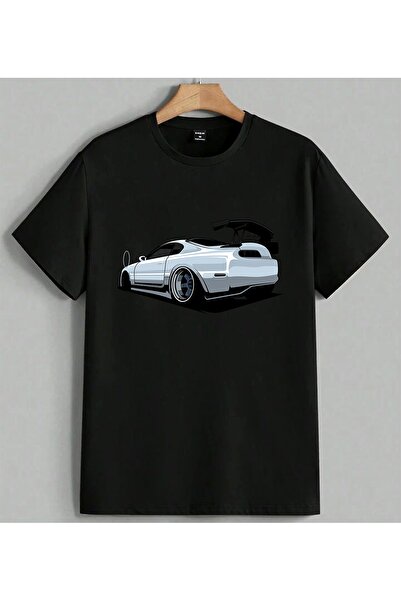 ELFERA Μπλουζάκι Unisex Oversize με στάμπα Sports Car Tuning Car, Μαύρο