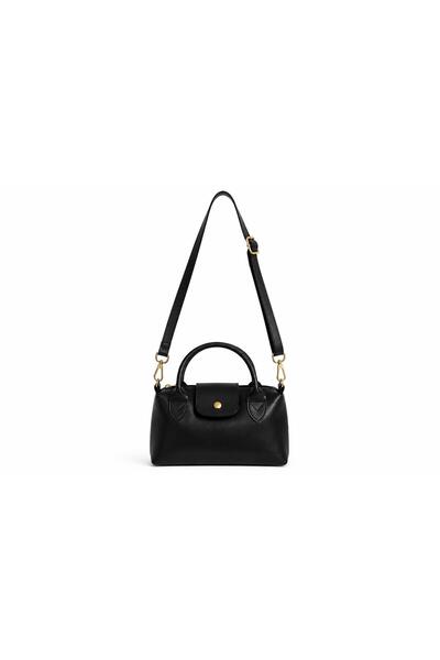 SİDEES ÇANTA Black Mini Leather Women's Crossbody Bag 24X15 cm