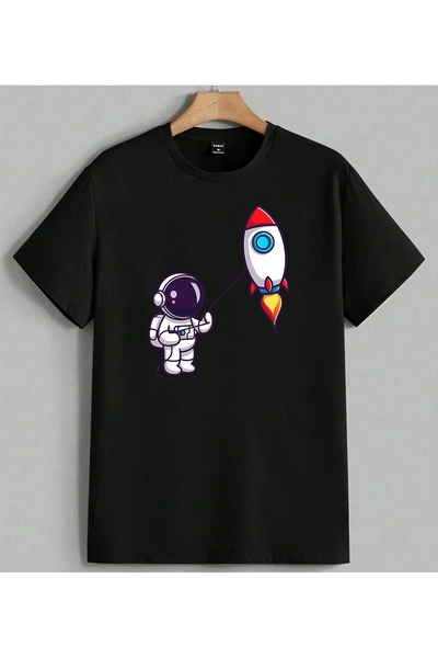 ELFERA Astronaut Rocket Space Adventure T-shirt majica sa printom, unisex, ve...