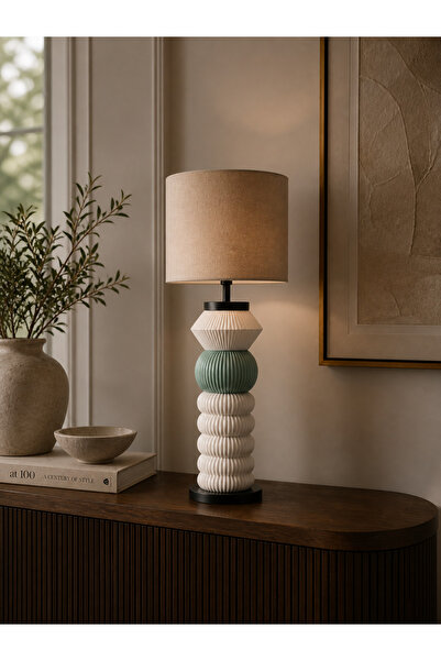 Limon 3D Desing Lumiora Modern Decorative Lampshade with Cream Fabric Headboa...