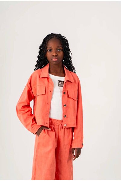 GİYİCEM TEKSTİL Girl's Casual and Formal Lino Linen Jacket 1557
