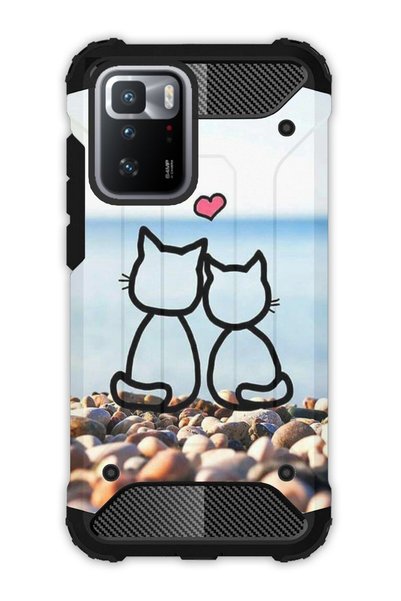 EGSTECH Poco X3 Gt Case Army Tank Full Protection Anti-Shock - Cats' Love