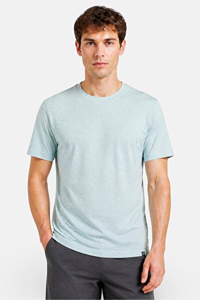 gaiam Men Slim Fit Short Sleeve Training T-Shirt, Turquoise Heather