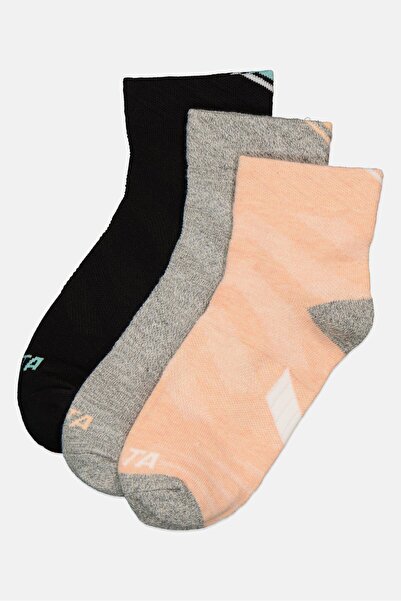 Anta Kids Girl 3 Pairs Plain Ankle Socks, Multicolor