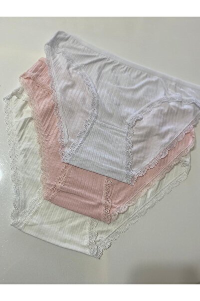 Butik 3lü likralı pamuklu rahat külot