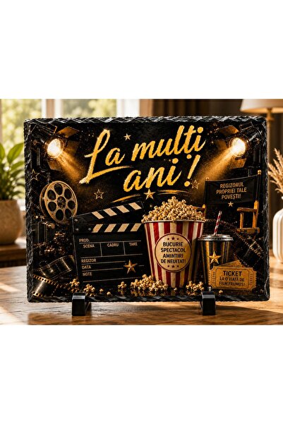 hiperborea Ardezie Personalizată –„La mulți ani!” – Tema Cinema & Film - Cado...
