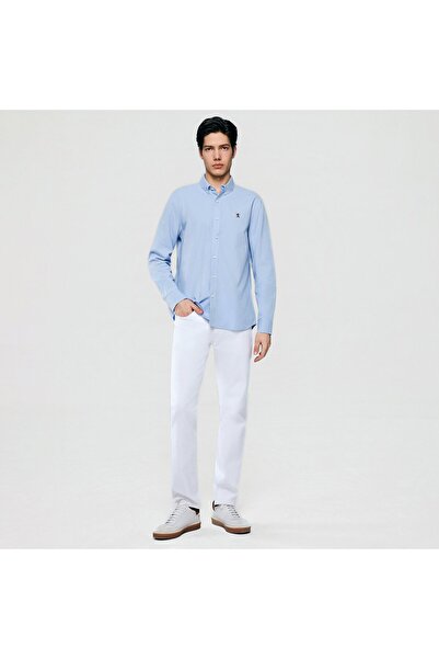 Giordano Men's Lion Oxford Slim Long Sleeve Shirt