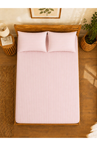 Erays Home Premium Striped Satin Fitted Sheet Set – Modern Elegance and Ultim...