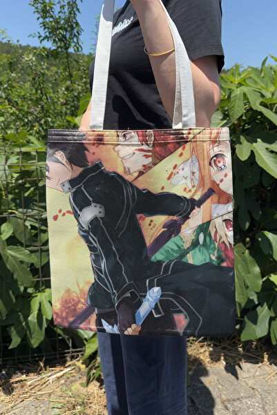 ZipZap Sword Art Online V3 Summer Winter Double-Sided Canvas Print Tote Bag A...