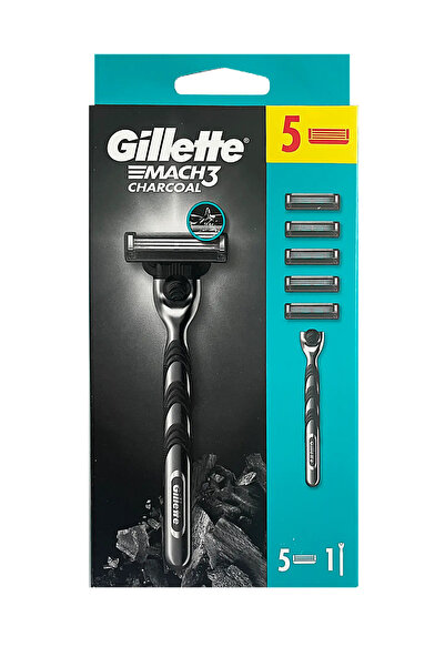 Gillette Aparat de ras Mach3 Charcoal + 5 lame de rezervă