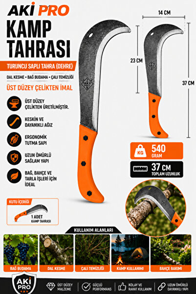 Aki Plastik Saplı Kamp Tahrası Üst Düzey Sağlamlık Bağ Budama Dal Kesme Bahçe...