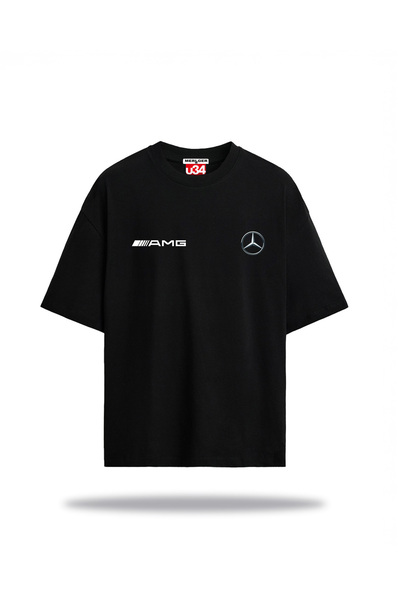 u34 Mercedes Benz Baskılı %100 Pamuk Relaxed (Yarı Oversize) Tişört