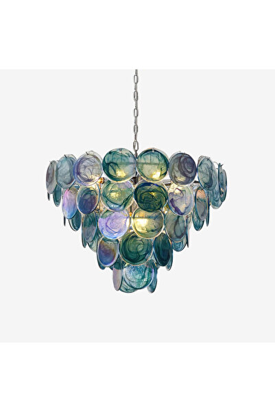 LUXXO Candelabru Riviera 80 cm, 12x E14, abajur sticla, 80 × 80 × 58 cm